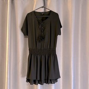 Banana Republic Short Sleeve Flirty Black Dress
